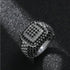 Exquisite Pave 18K White Gold Plated Black & White Cubic Zirconia Men Women Ring